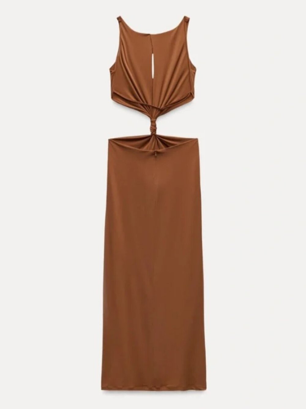 Zara Cut Out Maxi Dress Brown - Picture 13 of 13